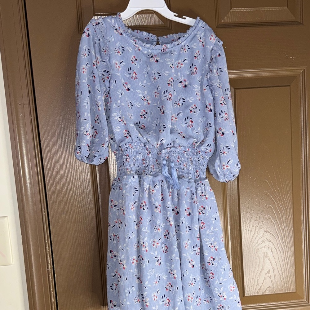 Floral Blue Kids Dress